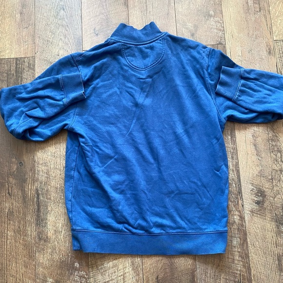 Ralph Lauren Blue Zip Up Sweater with Quarter Zip and Stand Up Collar - Picture 4 of 5